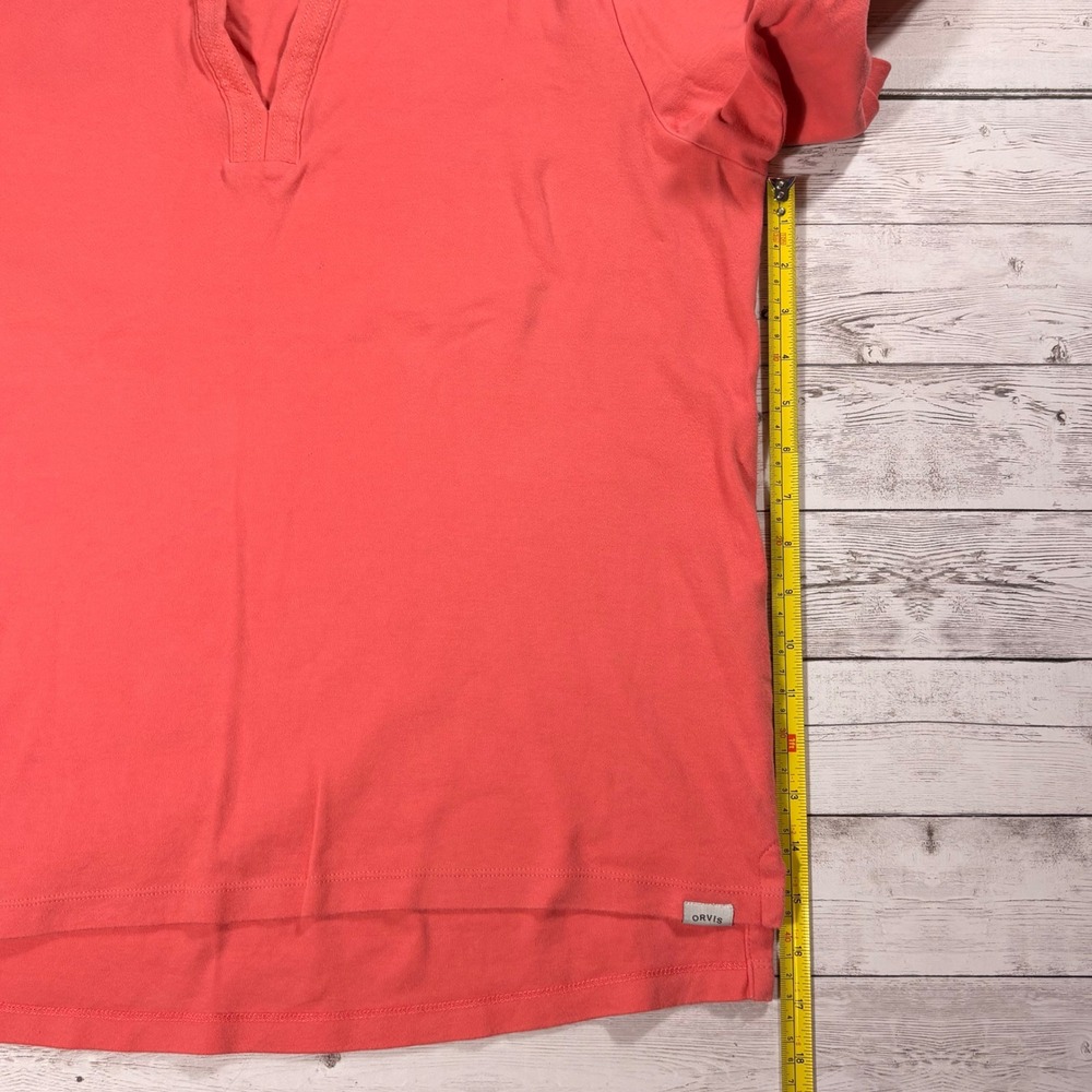 Orvis Classic Collection Coral Pink Pima Cotton 3/4 Sleeve V-Neck Top Large - Picture 12 of 16